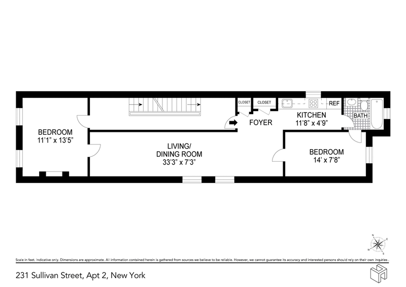 Floorplan for 231 Sullivan Street, 2