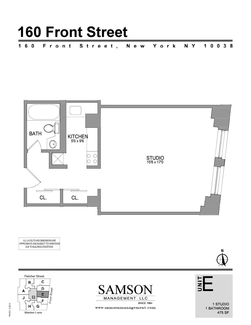 Floorplan for 160 Front Street, 6E
