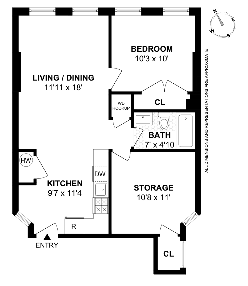 Floorplan for 558 West 150th Street, 202