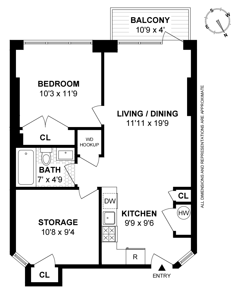 Floorplan for 558 West 150th Street, 301