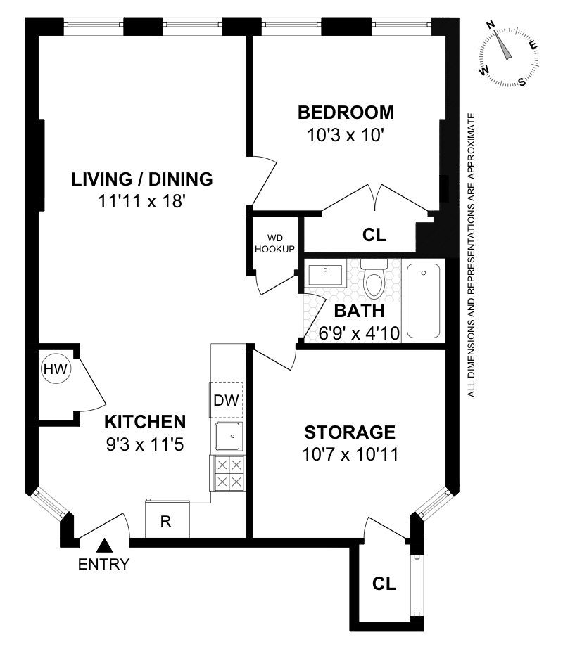 Floorplan for 558 West 150th Street, 402
