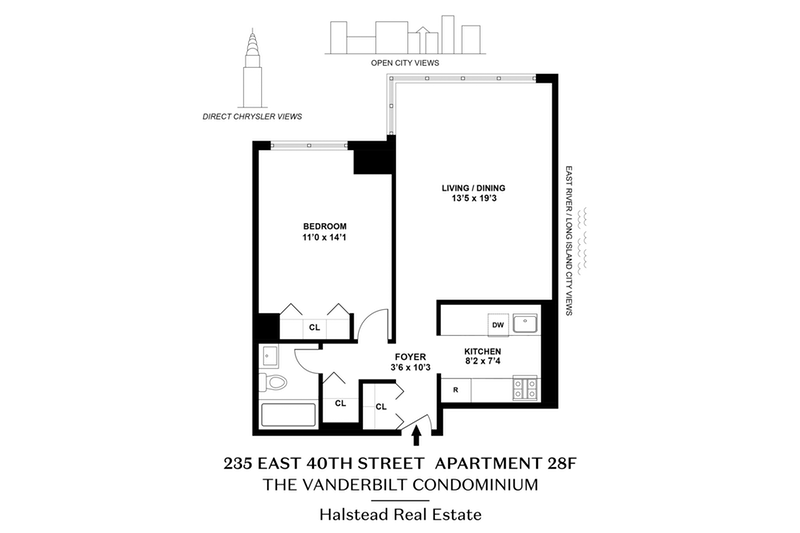 Floorplan for 235 East 40th Street, 28F