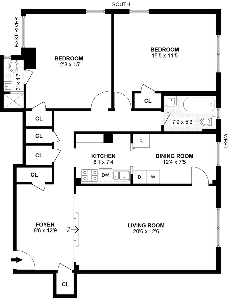 Floorplan for 360 Cabrini Boulevard, 7G