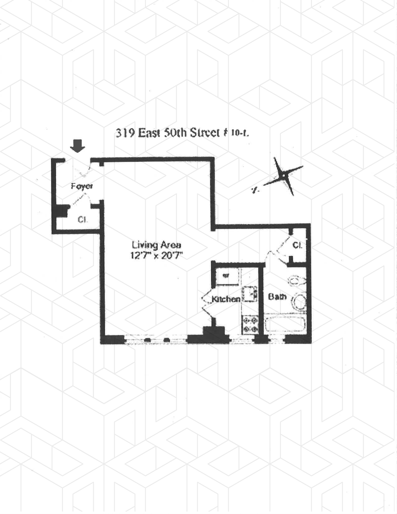 Floorplan for 319 East 50th Street, 10L