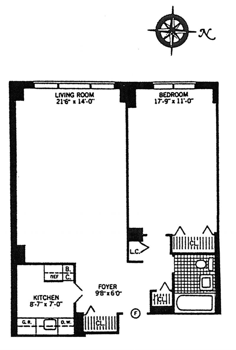 Floorplan for 444 East 75th Street, 1F