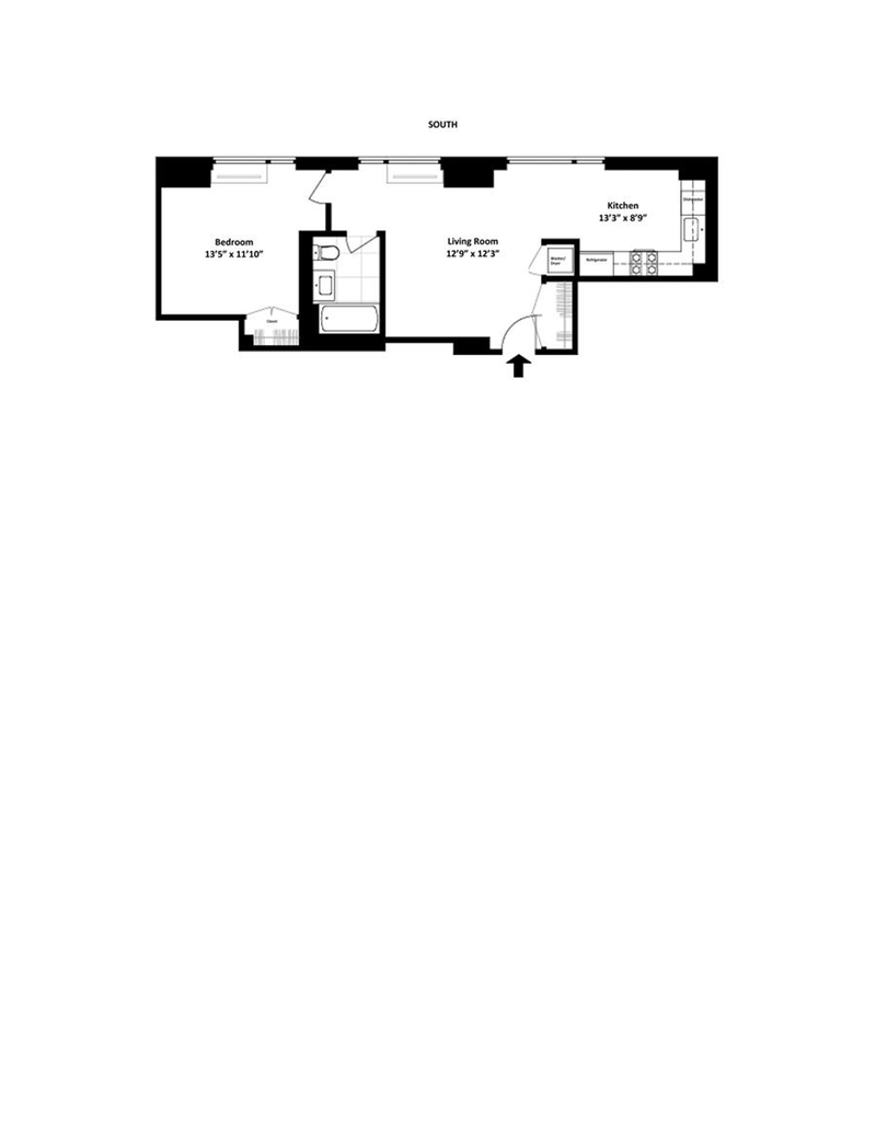 Floorplan for 464 West 44th Street, 3J
