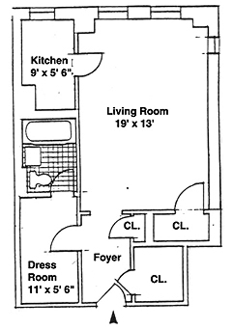 Floorplan for 350 West 57th Street, 5C