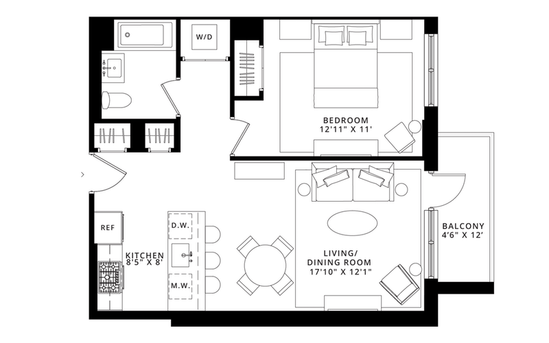 Floorplan for 185 18th Street, 601