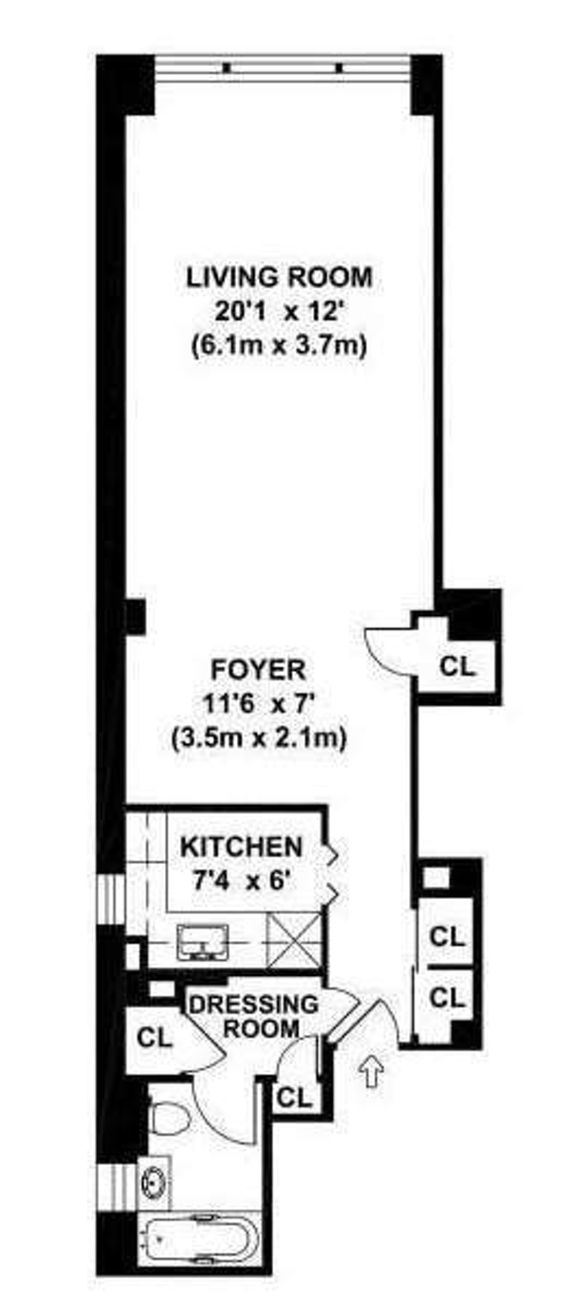 Floorplan for 210 East 36th Street, 8J