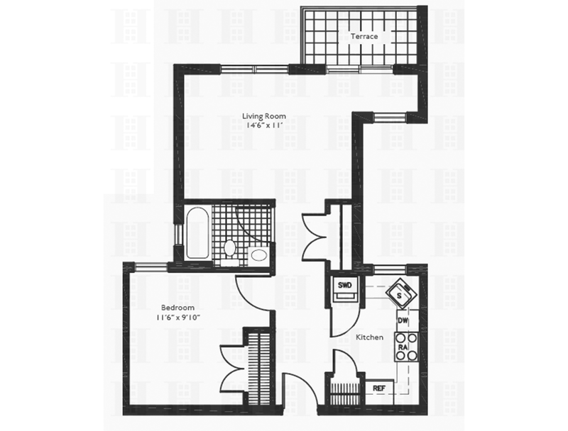 Floorplan for 2098 Frederick Douglass B, 7O