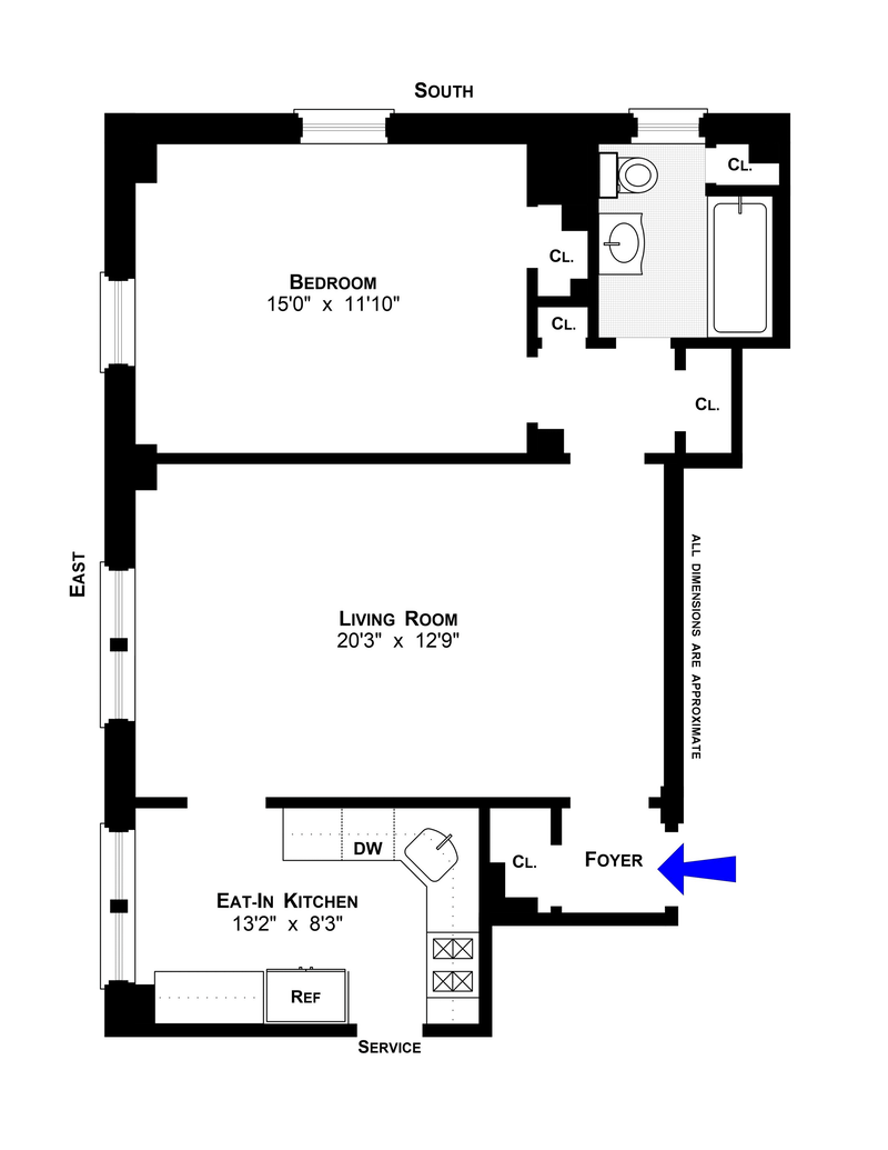 Floorplan for 304 West 89th Street, 2D
