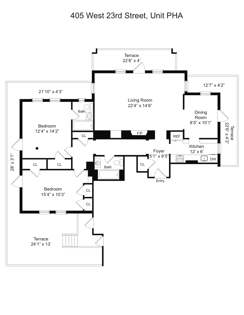 Floorplan for 405 West 23rd Street