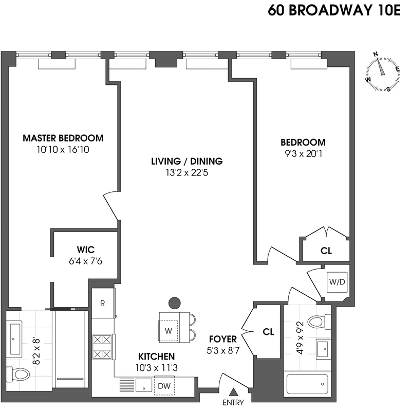 Floorplan for 60 Broadway, 10E