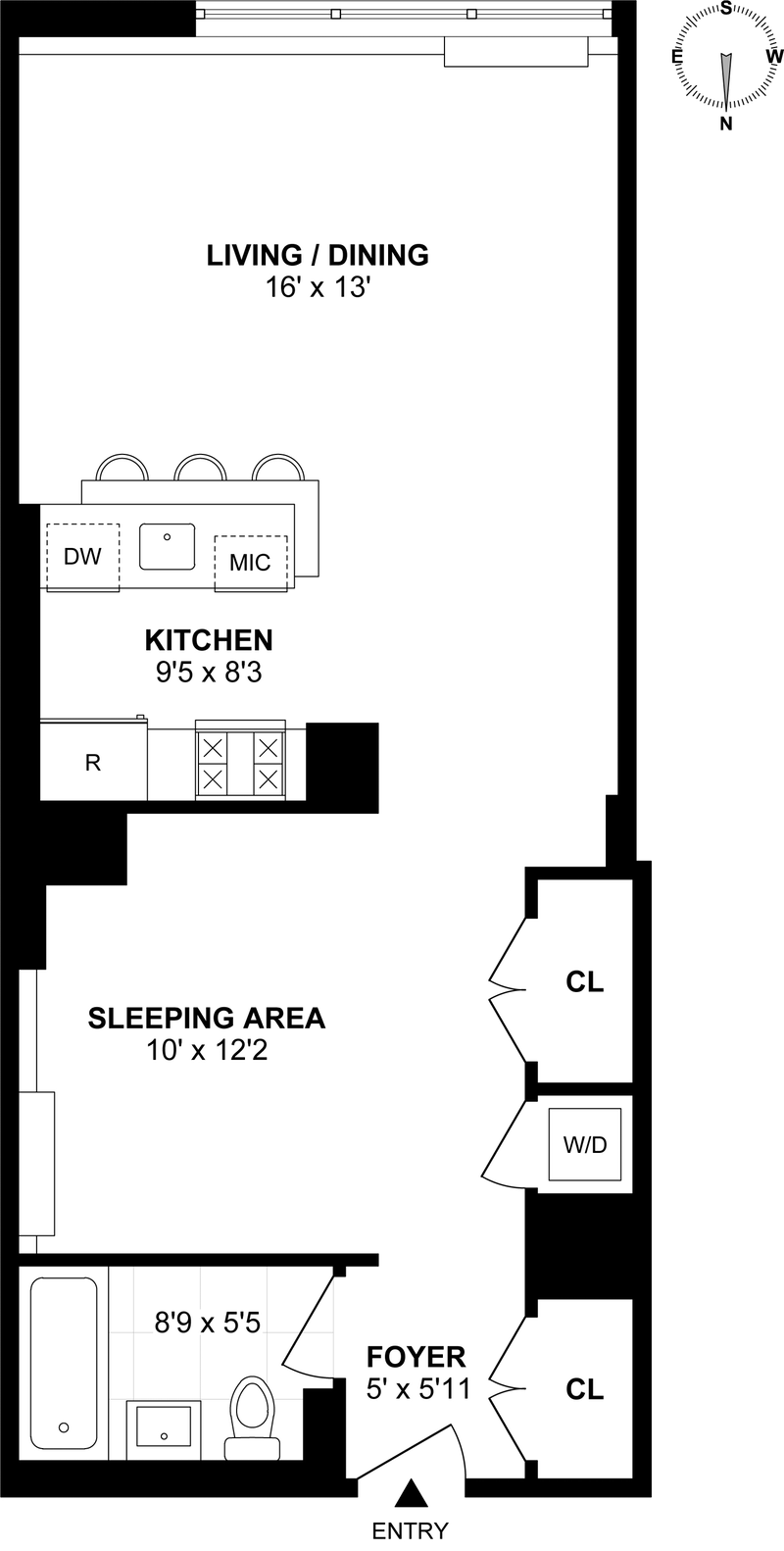 Floorplan for 2 -17 51st Avenue, 505