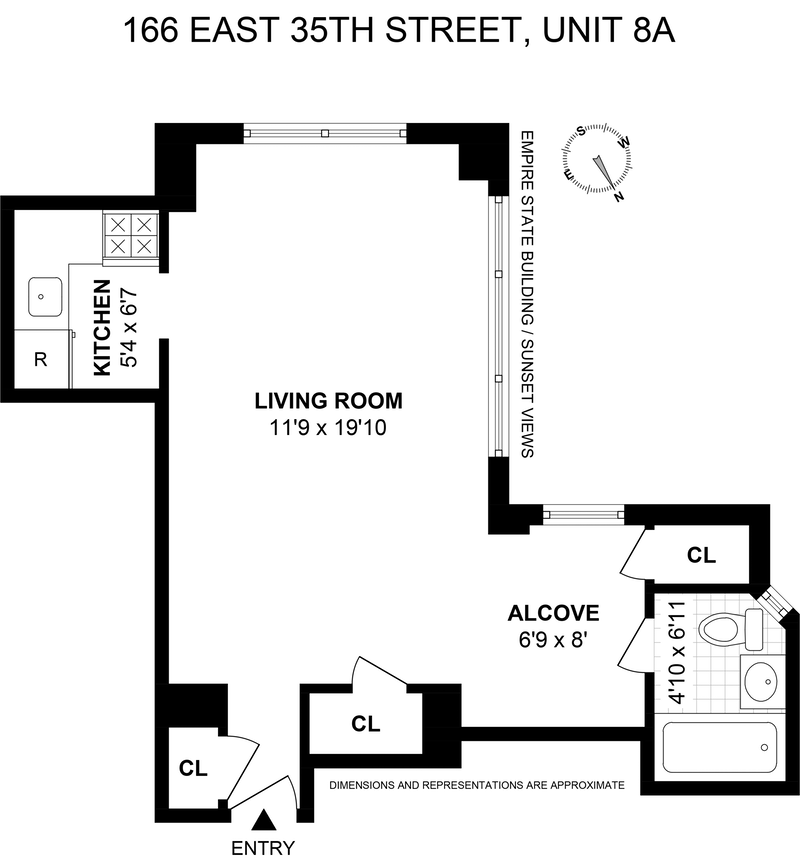 Floorplan for 166 East 35th Street, 8A