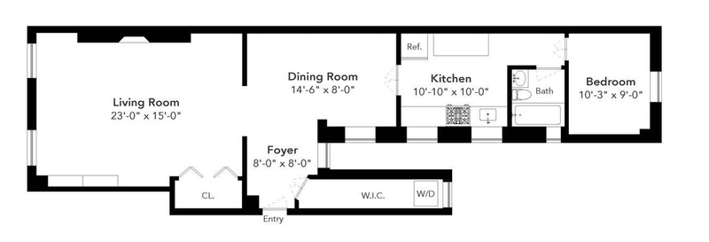 Floorplan for 855 West End Avenue, 1A