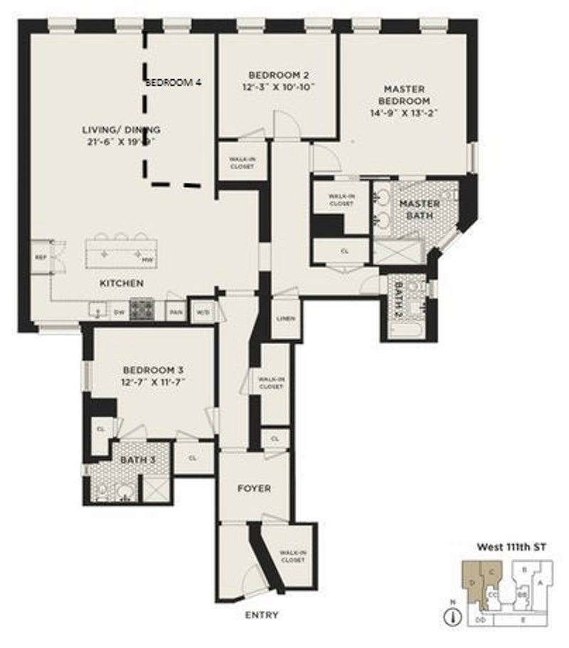 Floorplan for 526 West 111th Street, 2CD