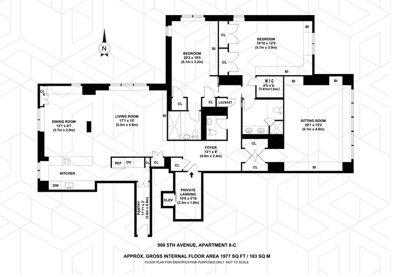 Floorplan for 900 Fifth Avenue, 8C