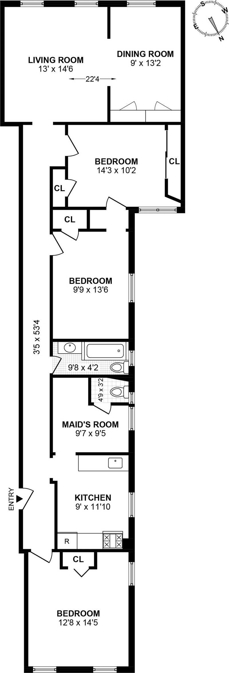 Floorplan for 547 West 147th Street