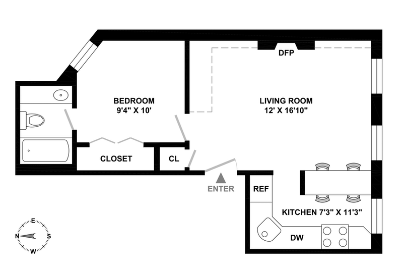 Floorplan for 155 West 80th Street, 3F