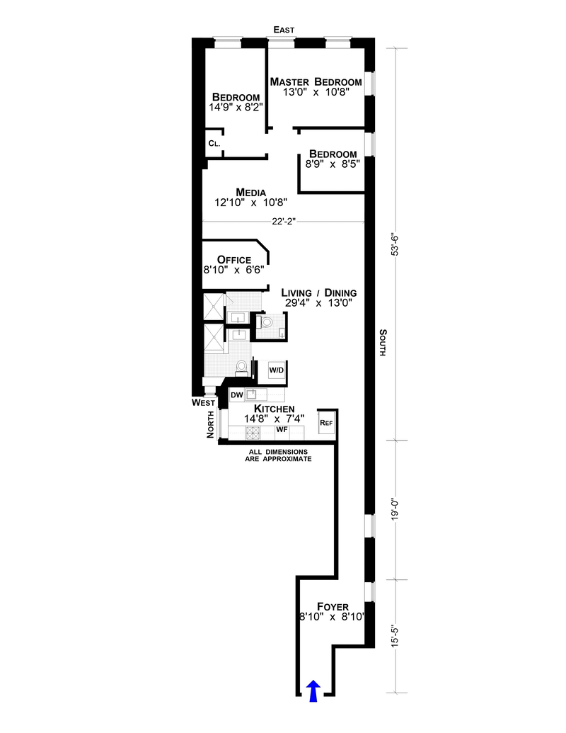 Floorplan for 84 Forsyth Street, 2R