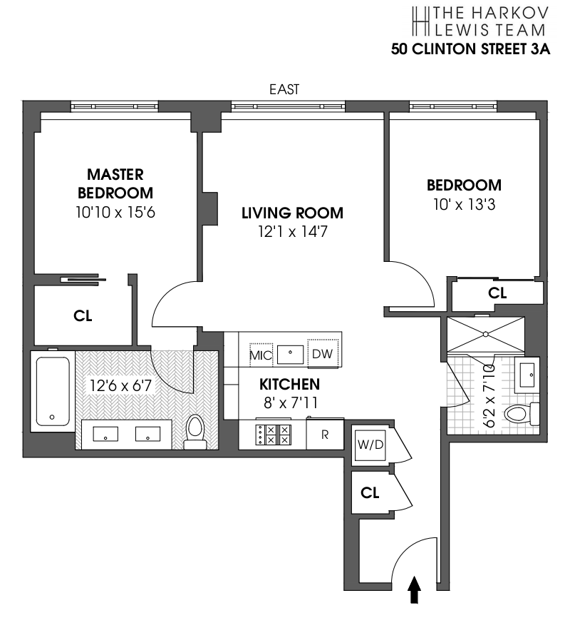 Floorplan for 50 Clinton Street, 3A