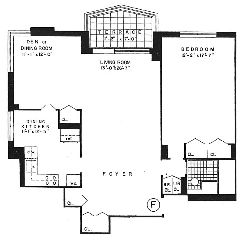 Floorplan for 3333 Henry Hudson Parkway, 18F