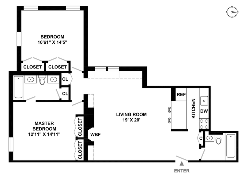Floorplan for 101 West 81st Street, 624