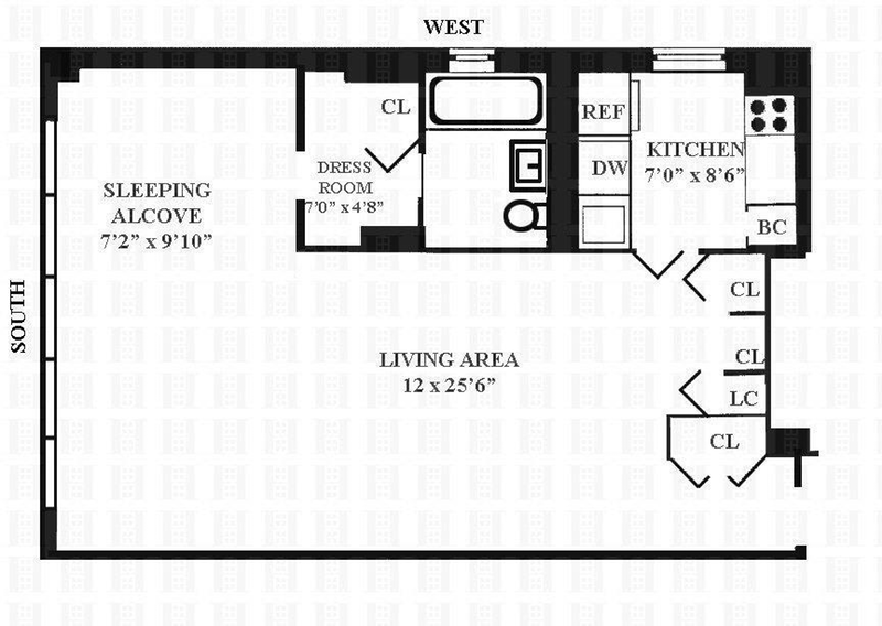 Floorplan for 330 Third Avenue, 14J