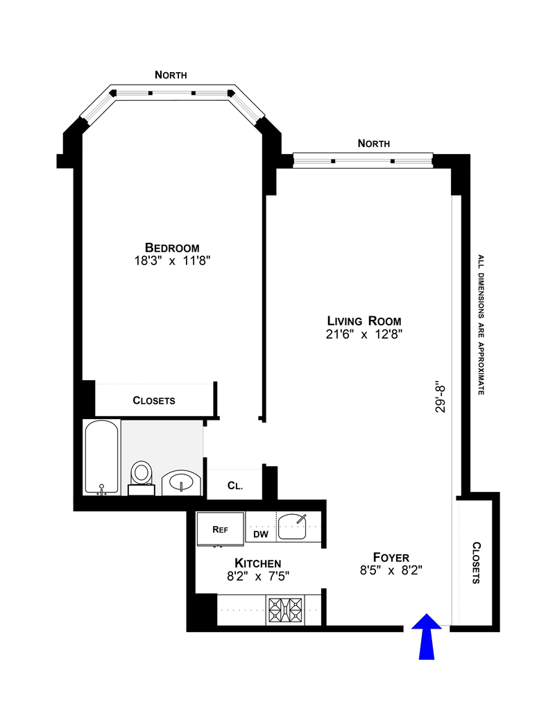 Floorplan for 401 East 89th Street, 12G