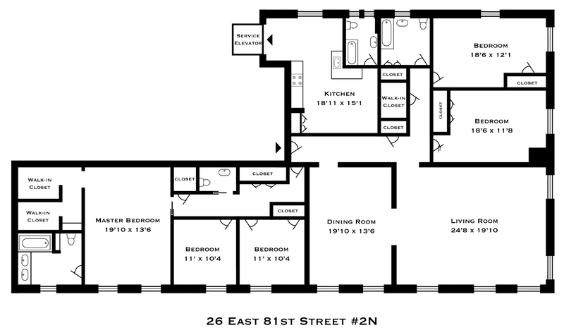 Floorplan for 26 East 81st Street, 2N