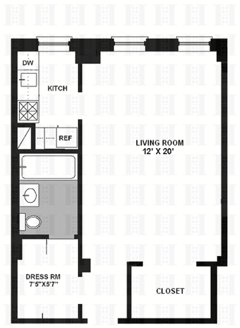 Floorplan for 161 West 16th Street, 10I