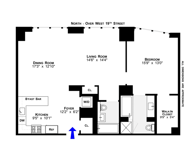 Floorplan for 130 West 19th Street, 6B