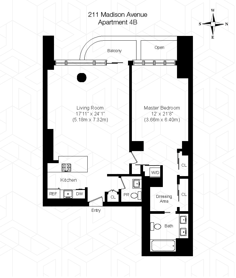 Floorplan for 211 Madison Avenue, 4B