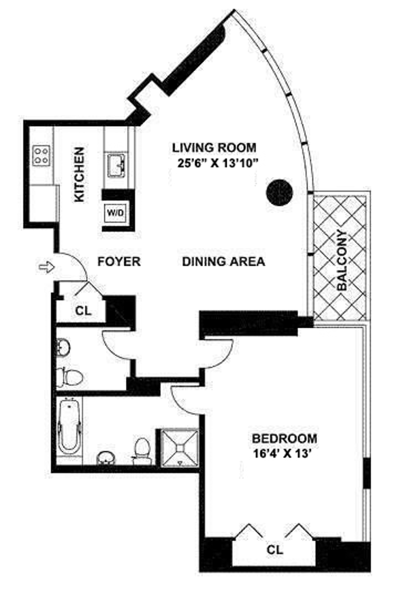Floorplan for 250 East 54th Street, 33C
