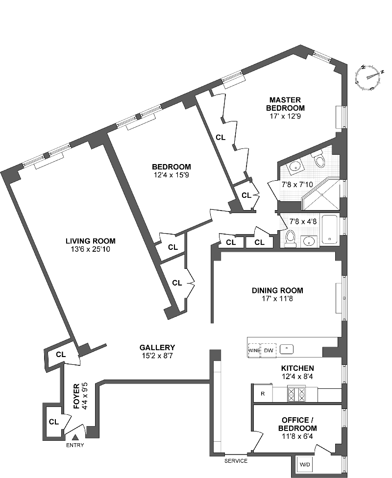 Floorplan for 98 Riverside Drive, 14A
