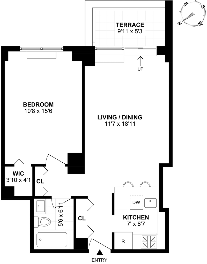 Floorplan for 200 Rector Place, 16J