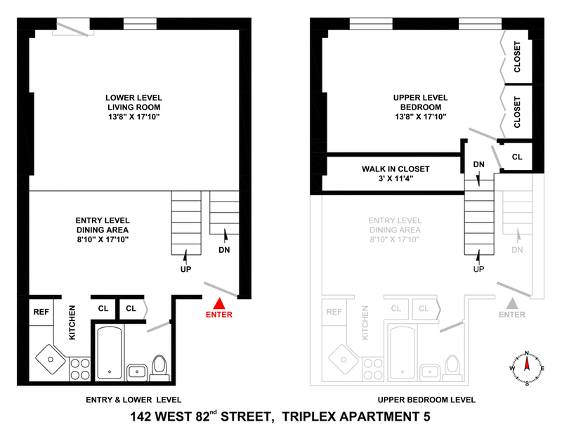 Floorplan for 142 West 82nd Street, 5