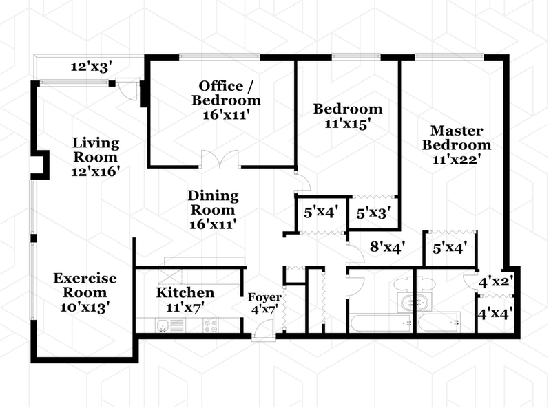 Floorplan for 555 Kappock Street, 16D