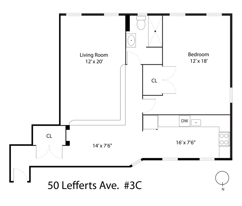 Floorplan for 50 Lefferts Avenue, 3C