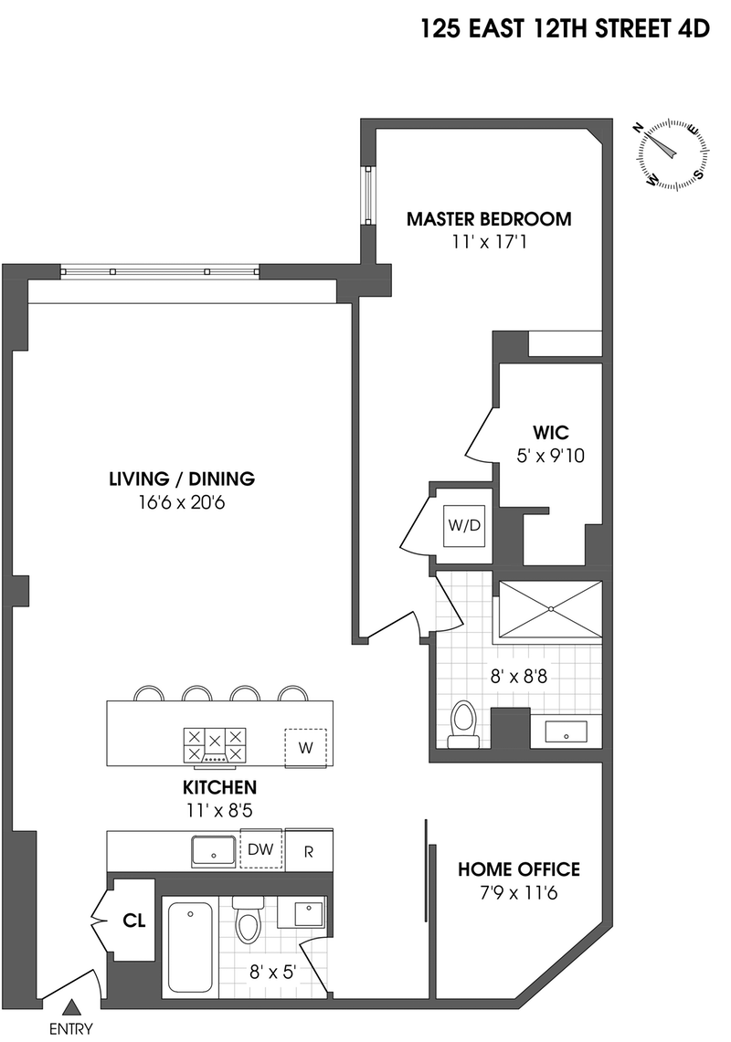 Floorplan for 125 East 12th Street, 4D