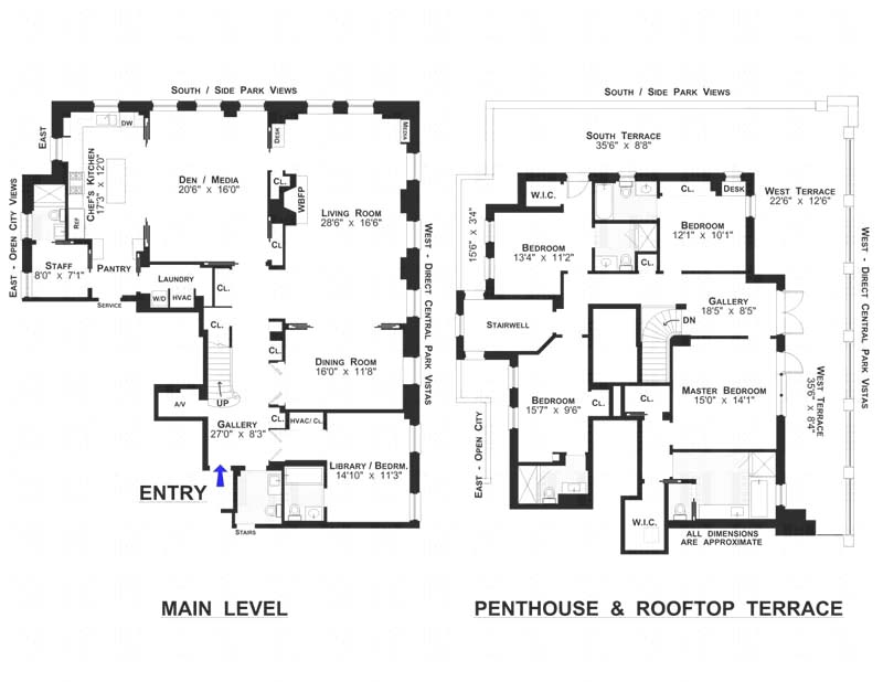 Floorplan for 1165 Fifth Avenue, 15PHA
