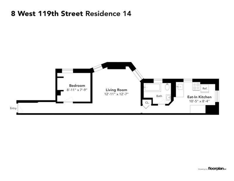 Floorplan for 8 West 119th Street, 14