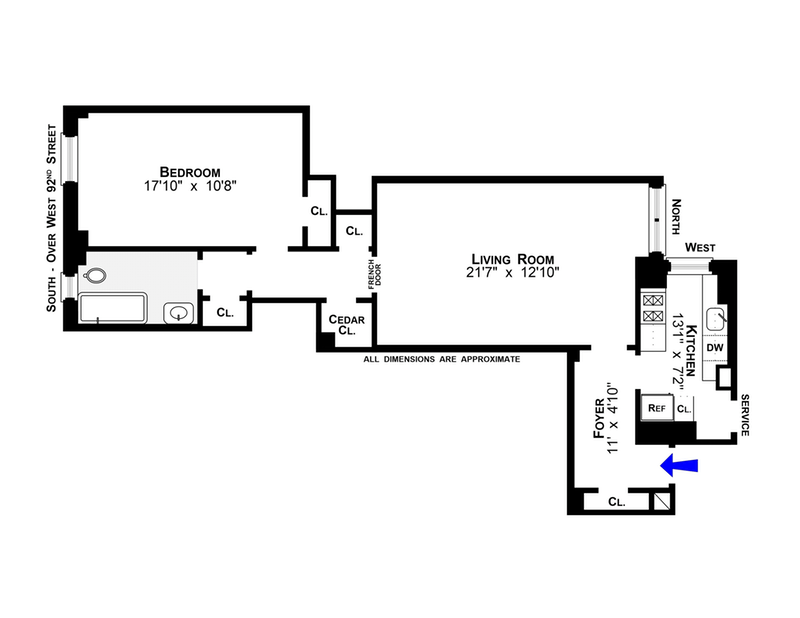 Floorplan for 215 West 92nd Street, 11J