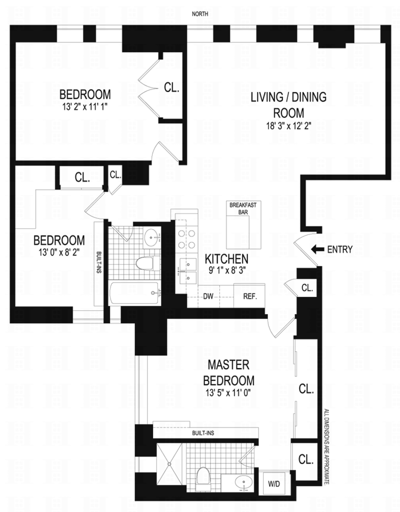 Floorplan for 250 West 103rd Street, 4B