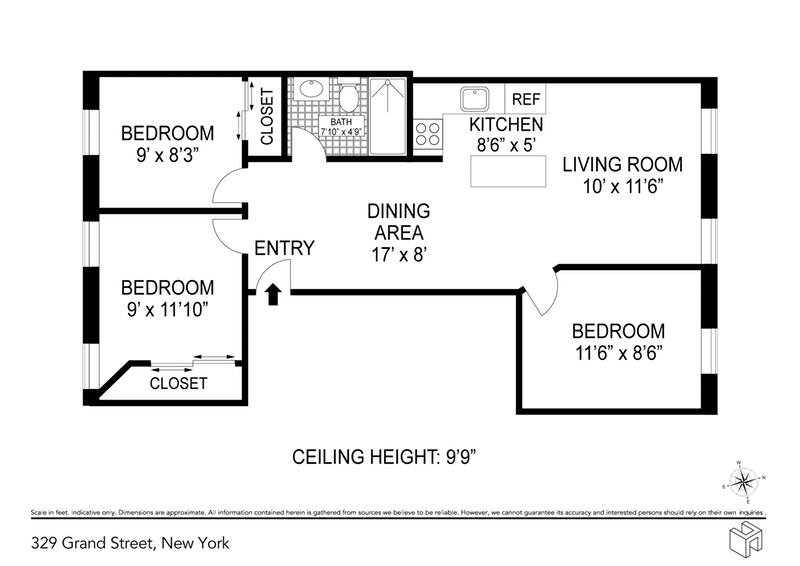 Floorplan for 329 Grand Street, 3