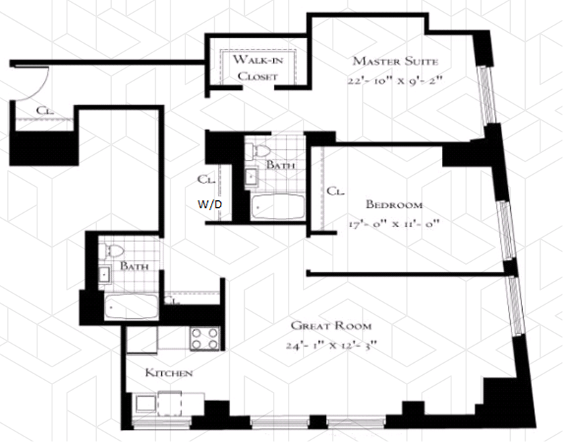 Floorplan for 88 Greenwich Street, 1004