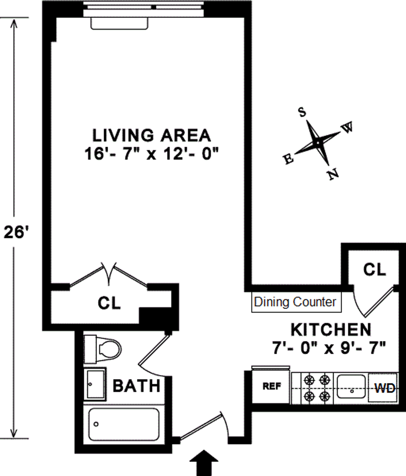 Floorplan for 505 West 47th Street, 4DS