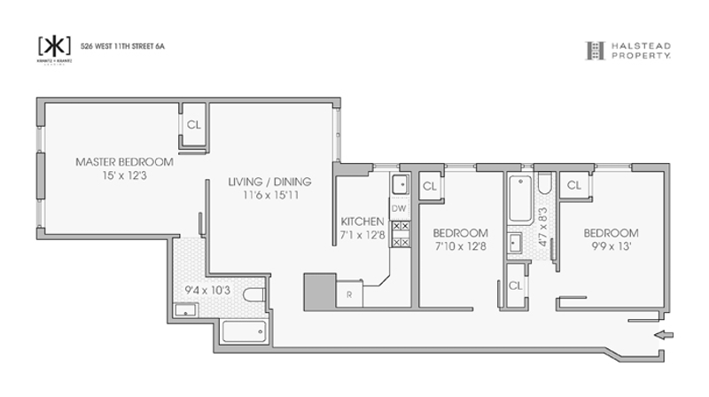 Floorplan for 526 West 111th Street, 6A