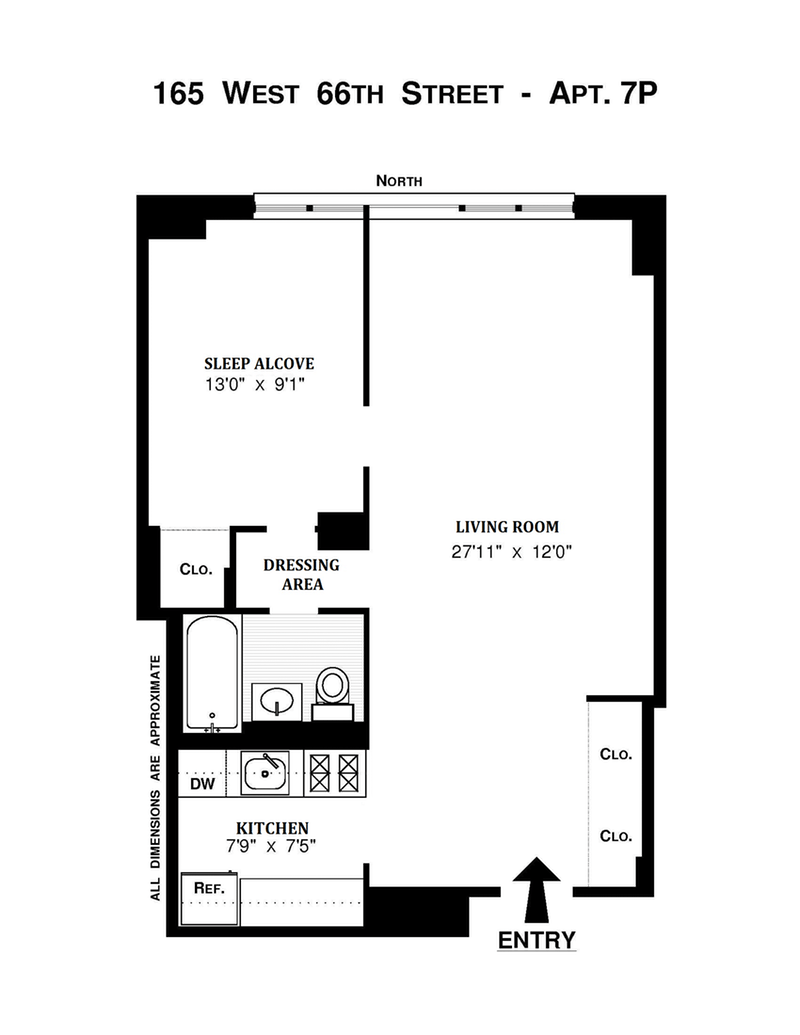 Floorplan for 165 West 66th Street, 7P